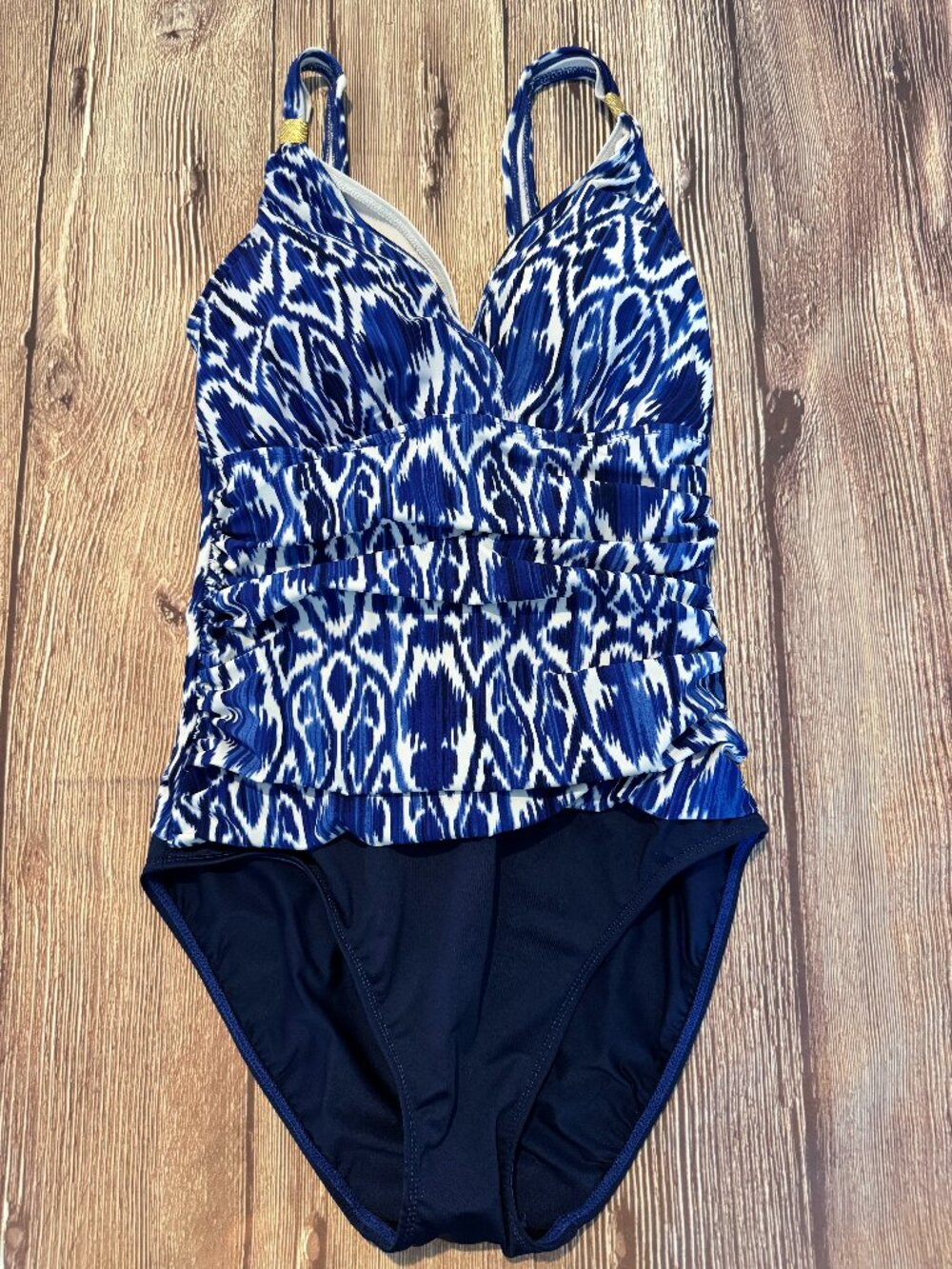 Lauren Ralph Lauren Blue Batik Print Swimsuit Size 8